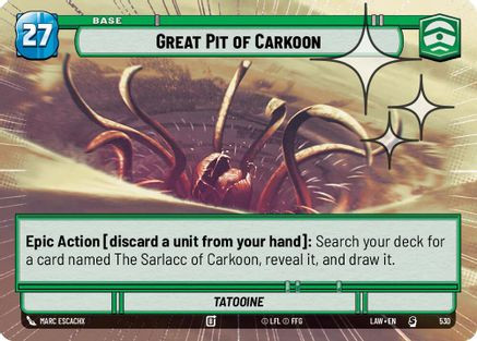 Great Pit of Carkoon (Hyperspace Foil) (530) - A Lawless Time Foil、Fantasy Flight Games、kayou