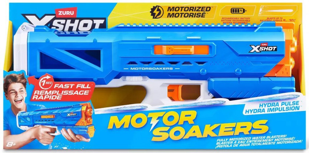 X-Shot Motor Soakers Hydra Pulse Water Blaster Blue、ToyWiz、kayou
