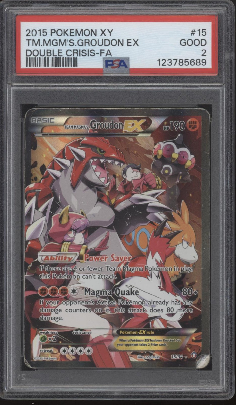 Team Magma's Groudon ex Pokemon Double Crisis Full Art #15 PSA 2、Collector Store LLC Gaming、kayou