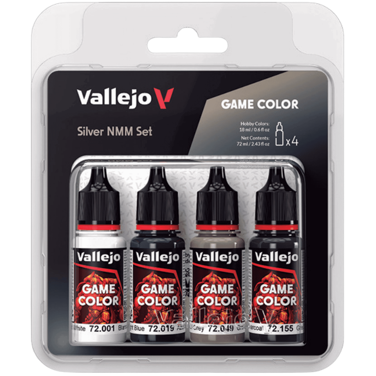 Acrylicos Vallejo: Game Color - Silver NMM Set (4ct) (PREORDER)、Acrylicos Vallejo, S.L.、kayou