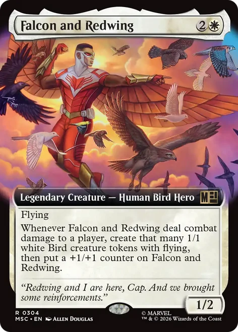 Falcon and Redwing (Extended Art) | Marvel Super Heroes Commander、Magic: The Gathering、kayou