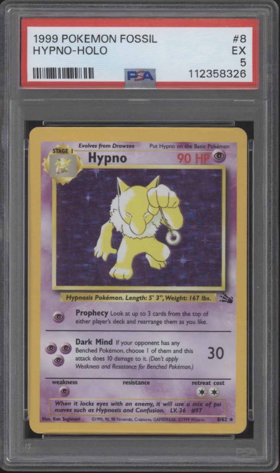 Hypno Pokemon Fossil Holo #8 PSA 5、Collector Store LLC Gaming、kayou