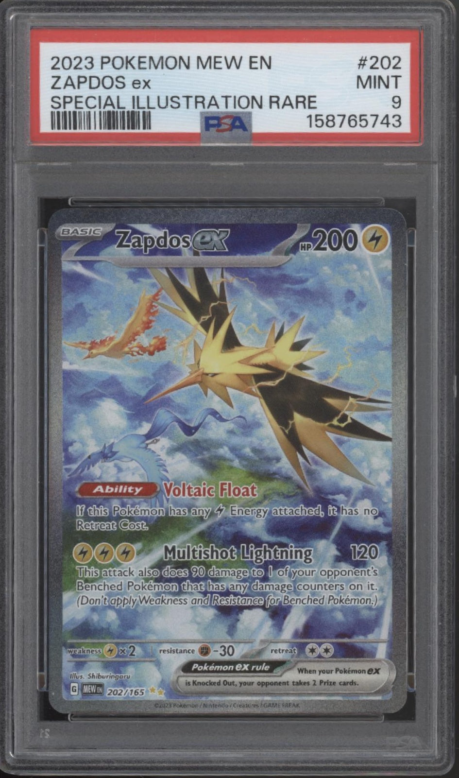 Zapdos ex Pokemon 151 Special Illustration Rare #202 PSA 9 #1、Collector Store LLC Gaming、kayou