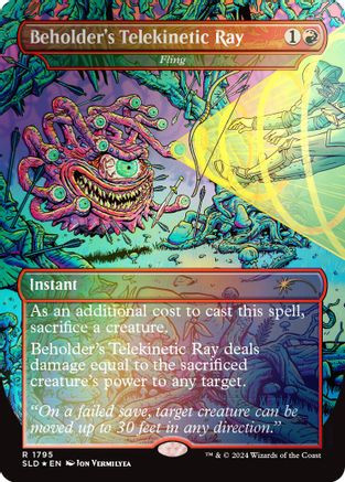 Beholder's Telekinetic Ray - Fling (Rainbow Foil) (SLD-1795) - Secret Lair Drop Series Foil、Wizards of the Coast、kayou
