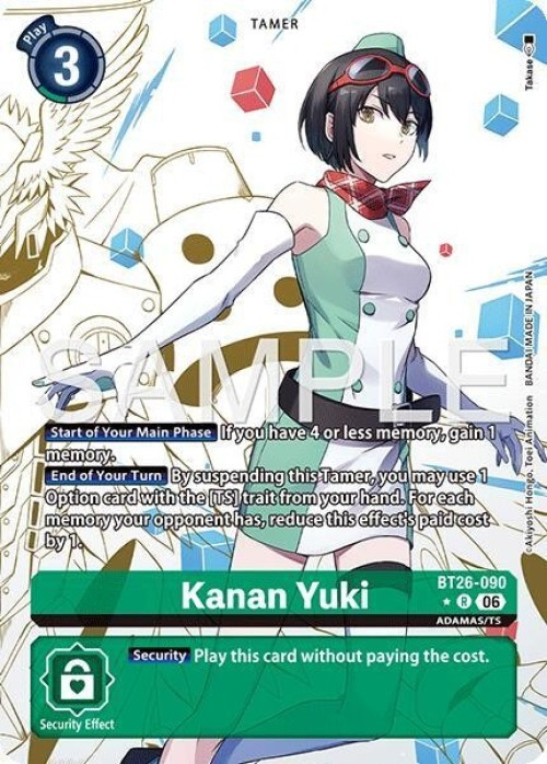 Digimon Trading Card Game Timeless Bonds Rare Kanan Yuki BT26-090 Alternate Art、ToyWiz、kayou