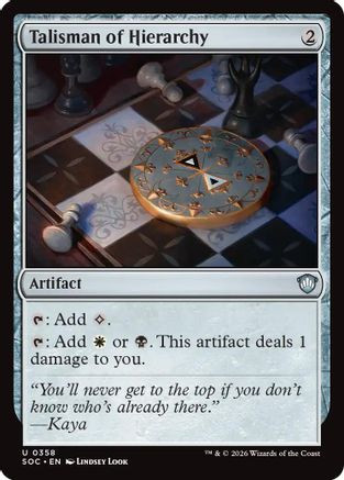 Talisman of Hierarchy (SOC-358) - Commander: Secrets of Strixhaven、Wizards of the Coast、kayou