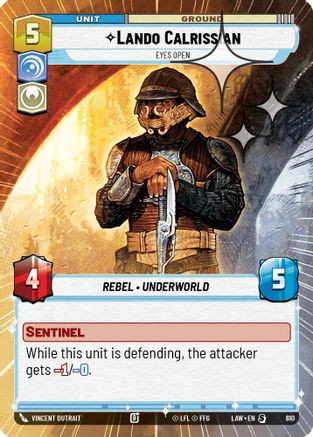 Lando Calrissian - Eyes Open (Hyperspace Foil) (610) - A Lawless Time Foil、Fantasy Flight Games、kayou
