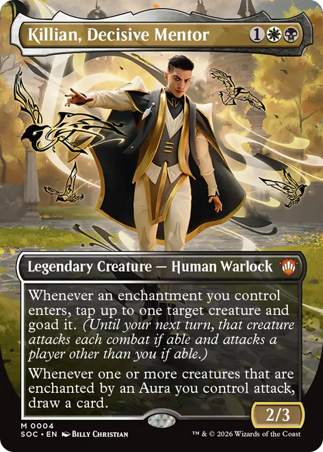Killian, Decisive Mentor (Borderless Art) | Secrets of Strixhaven Commander、Magic: The Gathering、kayou