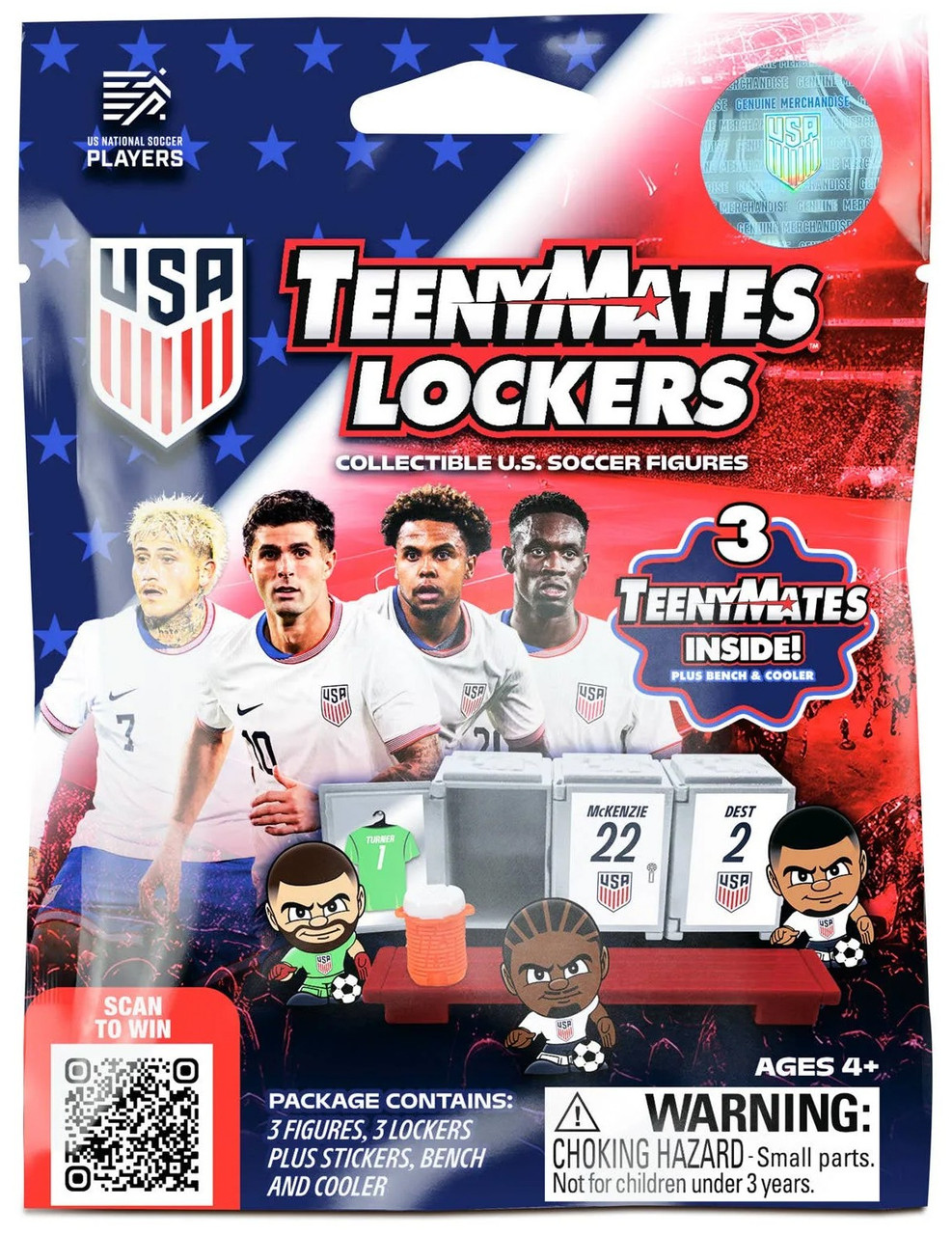 TeenyMates USA Soccer LOCKERS Pack 3 RANDOM Figures、ToyWiz、kayou