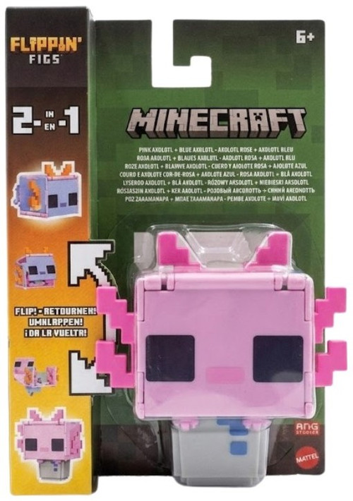 Minecraft Flippin' Figs Pink Axolotl Action Figure、ToyWiz、kayou