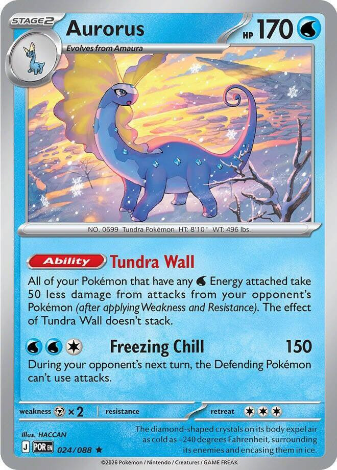Pokemon Trading Card Game ME03: Perfect Order Rare Aurorus #24、ToyWiz、kayou