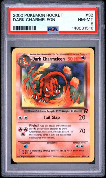 Pokemon Team Rocket Dark Charmleon #32 PSA 8、ToyWiz、kayou