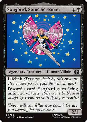 Songbird, Sonic Screamer (Foil) | Marvel Super Heroes Commander、Magic: The Gathering、kayou