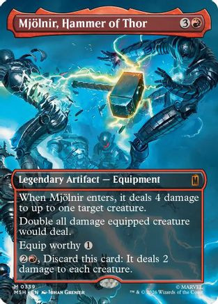 Mjolnir, Hammer of Thor (Borderless) (0339) (MSH-339) - Marvel Super Heroes、Wizards of the Coast、kayou