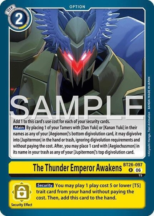 Digimon Trading Card Game Timeless Bonds Rare The Thunder Emperor Awakens BT26-097、ToyWiz、kayou