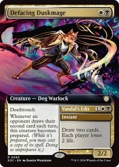 Defacing Duskmage // Vandal's Edit (Extended Art) | Secrets of Strixhaven Commander、Magic: The Gathering、kayou