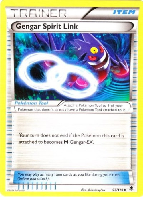 Pokemon X & Y Phantom Forces Uncommon Gengar Spirit Link #95 Reverse Holo Lightly Played、ToyWiz、kayou