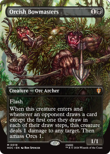 Orcish Bowmasters (Borderless Art) | The Hobbit Commander、Magic: The Gathering、kayou