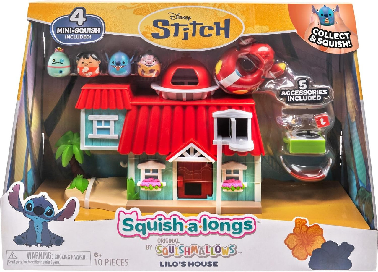 Squishmallows Squish-a-Longs Stitch Lilo's House 1-Inch Playset、ToyWiz、kayou