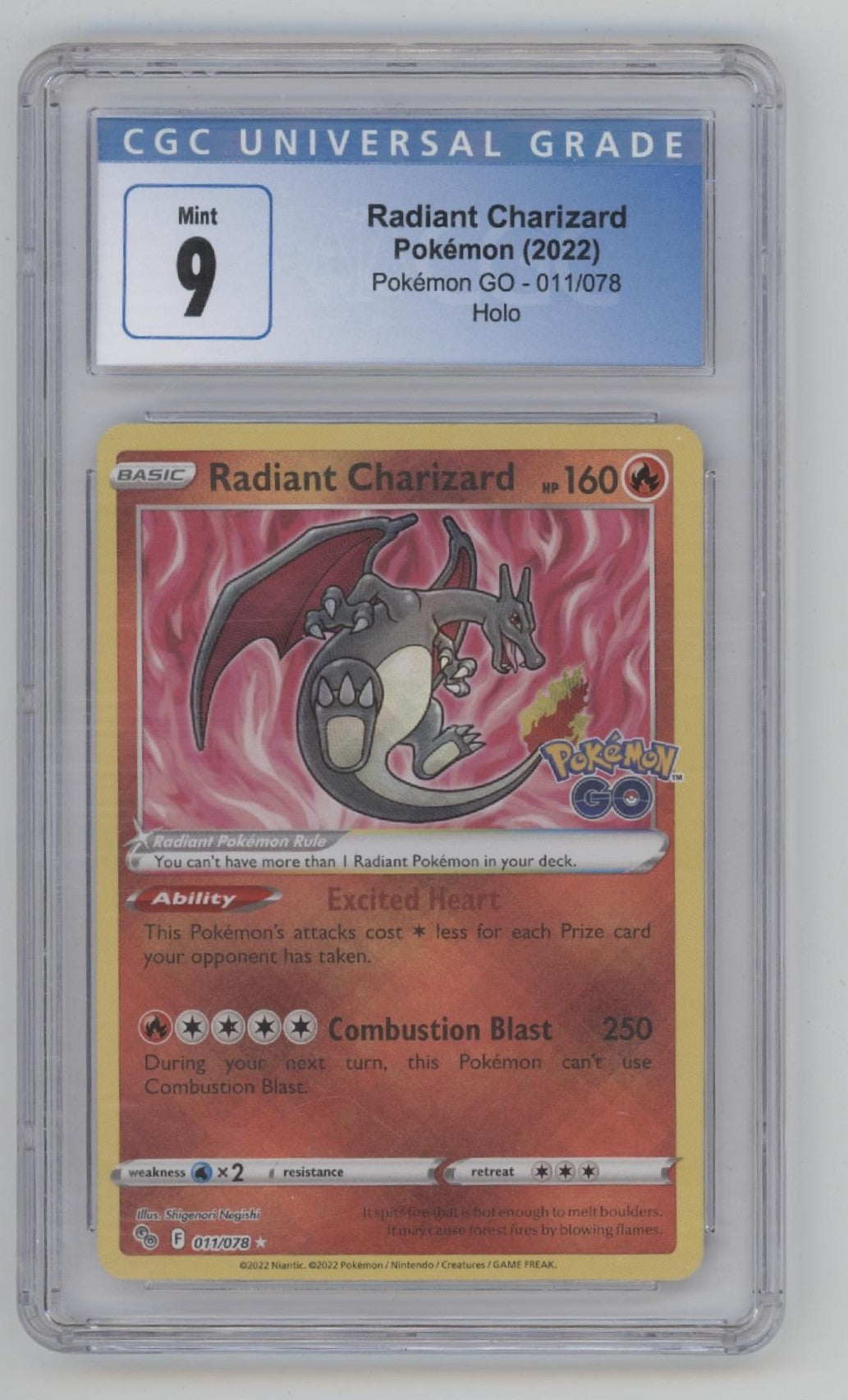 Radiant Charizard Pokemon GO Holo #011 CGC 9、Collector Store LLC Gaming、kayou