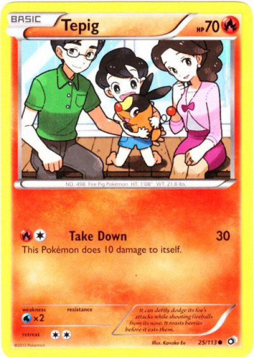 Pokemon Black & White Legendary Treasures Common Tepig #25 Reverse Holo、ToyWiz、kayou