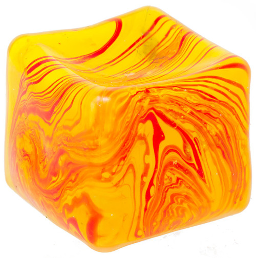 Chilly Cube Marble Swirl YELLOW 2.5-Inch Stress Squishy Fidget Toy、ToyWiz、kayou