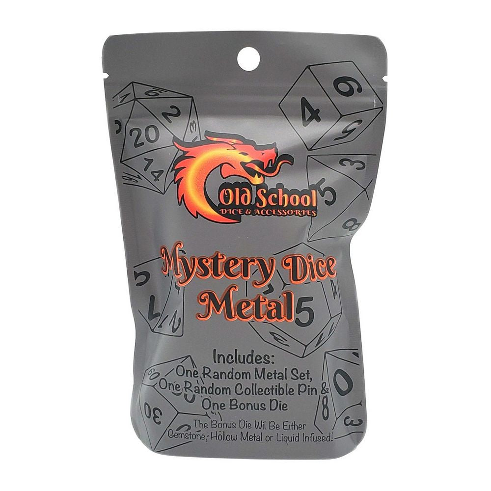 Old School Dice: Mystery Dice - Metal: 7-Piece Metal Set & Collectible Pin w/ Bonus Premium Dice、Old School Dice & Accessories、kayou