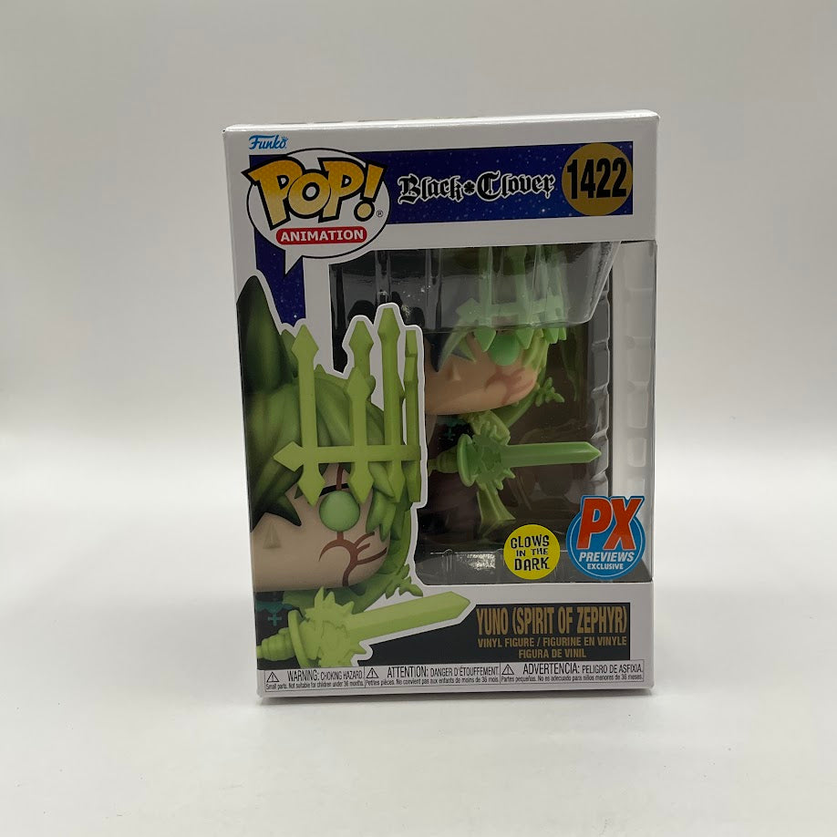 Yuno (Spirit of Zephyr) Funko Pop! Black Clover #1422 GITD PX Previews、Funko、kayou