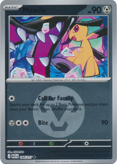ME Ascended Heroes 144/217 Mawile (Reverse Holo ENERGY SYMBOL)、Pokemon、kayou