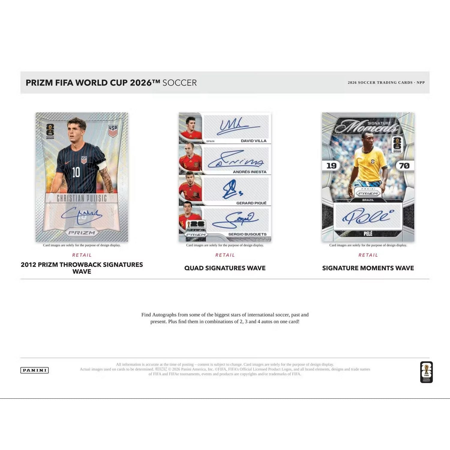2026 Panini Prizm FIFA World Cup Soccer Blaster Box (Yellow, Purple, Blue & White Prizms!)、Panini、kayou