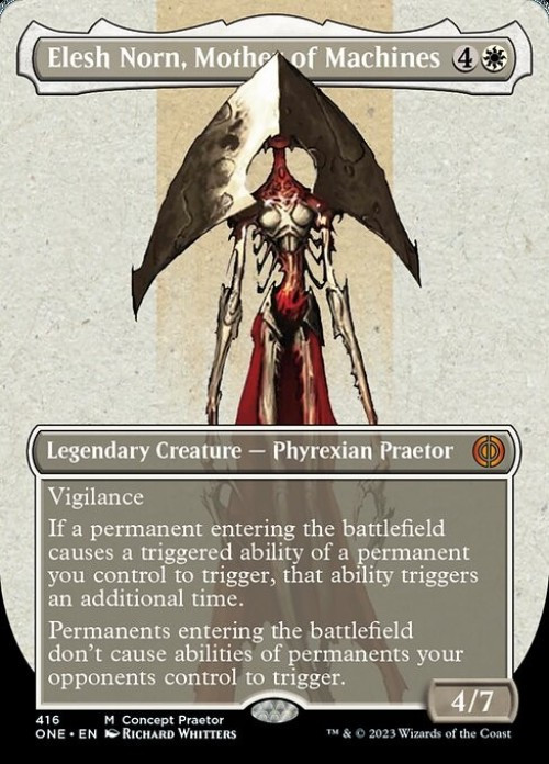 MtG Phyrexia: All Will Be One Mythic Rare Elesh Norn, Mother of Machines #416 Alternate Art Borderless FOIL、ToyWiz、kayou