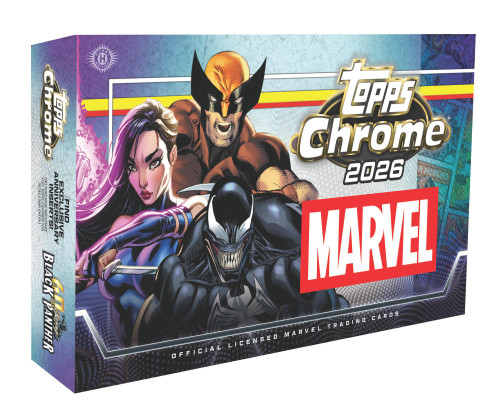 Topps 2026 Chrome Marvel Comics Trading Card HOBBY Box 12 Packs、ToyWiz、kayou