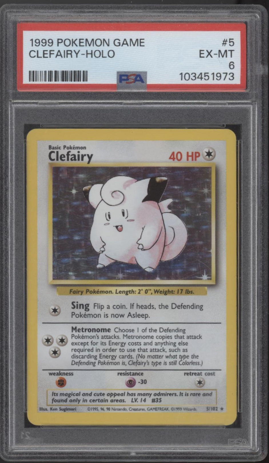 Clefairy Pokemon Base Set Holo #5 PSA 6、Collector Store LLC Gaming、kayou