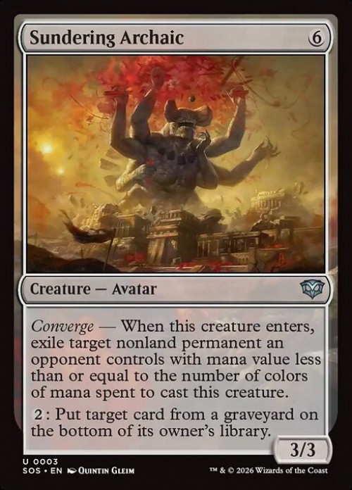 MtG Secrets of Strixhaven Uncommon Sundering Archaic #3、ToyWiz、kayou