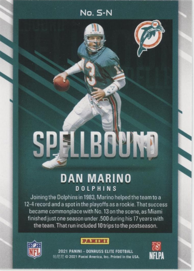 Dan Marino 2021 Panini Donruss Elite Spellbound 