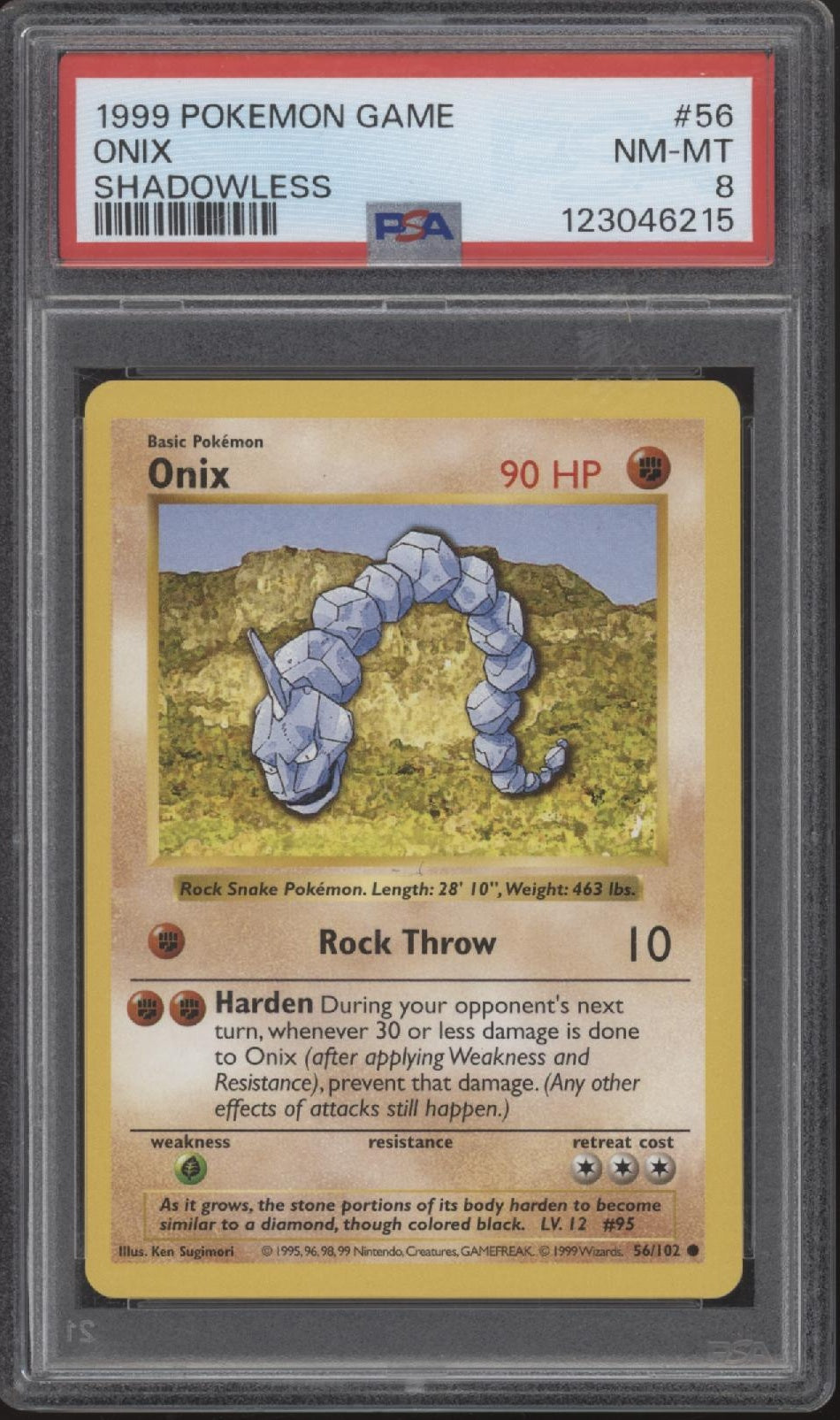 Onix Pokemon Base Set Shadowless #56 PSA 8、Collector Store LLC Gaming、kayou