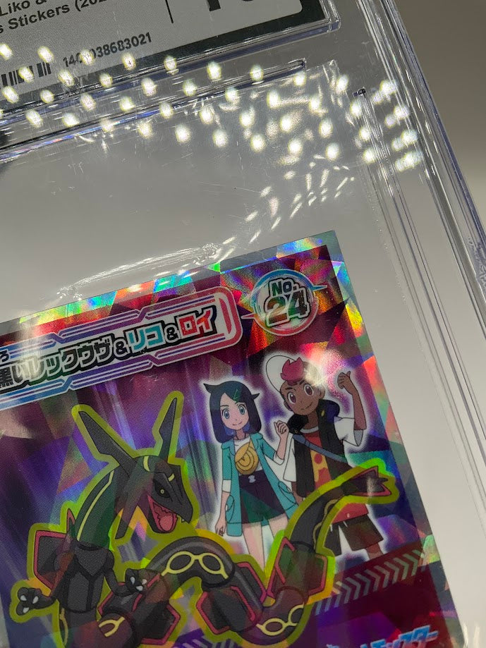 Black Rayquaza & Liko & Roy Pokemon Horizons Stickers Lotte #24 CGC 10、Collector Store LLC Gaming、kayou