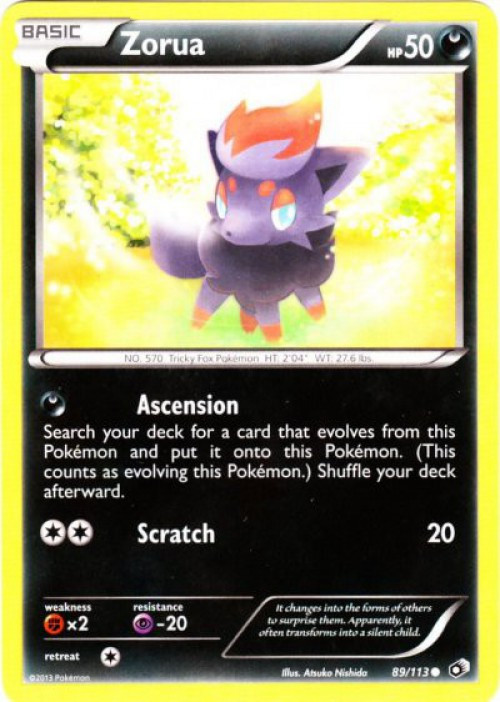 Pokemon Black & White Legendary Treasures Common Zorua #89 Reverse Holo、ToyWiz、kayou
