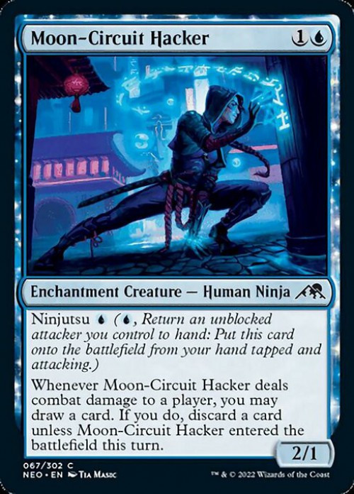 MtG Trading Card Game Kamigawa Neon Dynasty Common FOIL Moon-Circuit Hacker #67、ToyWiz、kayou