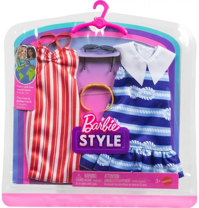 Barbie Style Red & Blue Dresses Fashion 2-Pack、ToyWiz、kayou