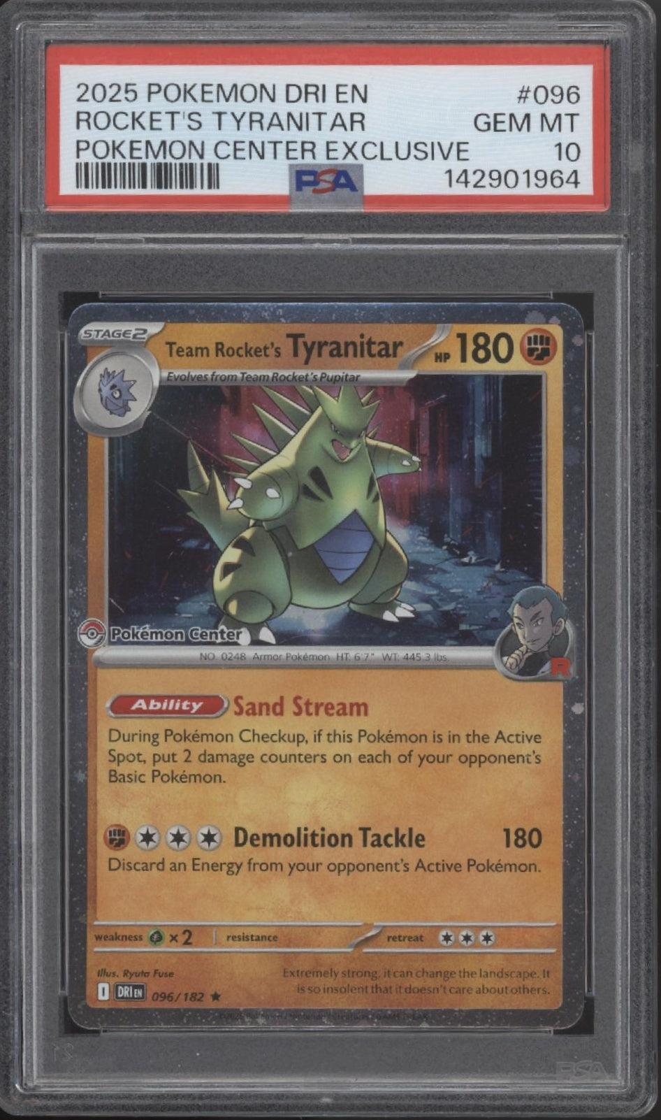 Rocket's Tyranitar Pokemon Destined Rivals Pokemon Center Exclusive #096 PSA 10、Collector Store LLC Gaming、kayou