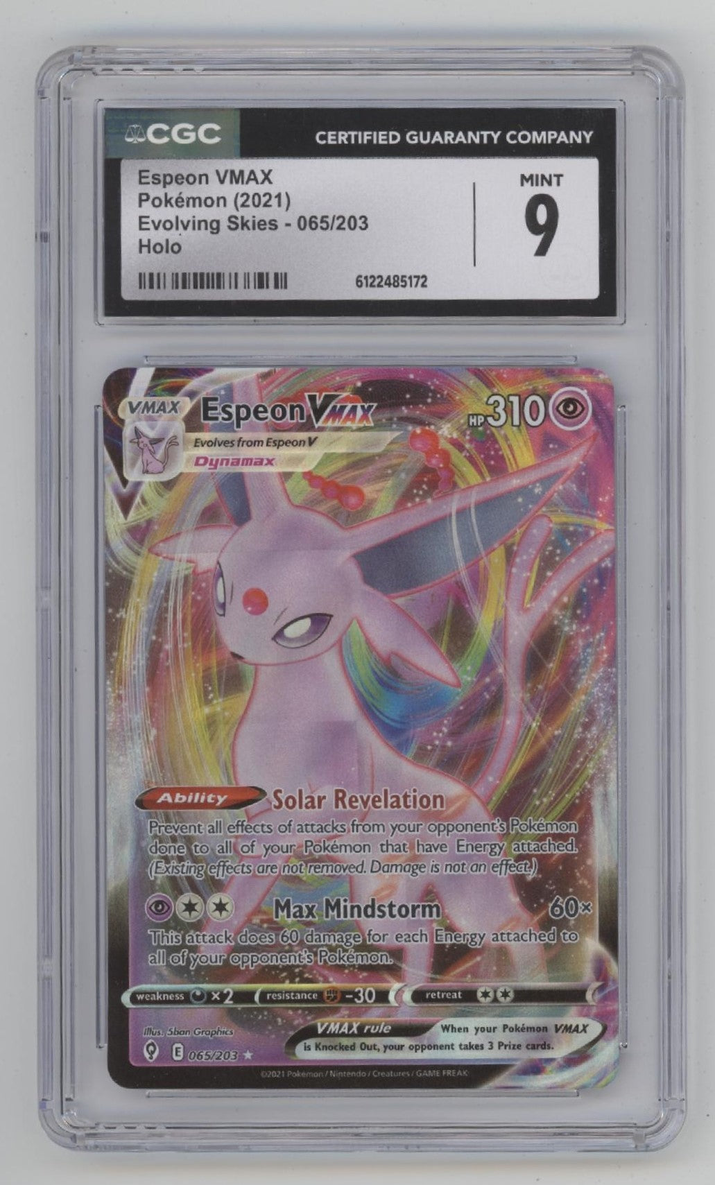 Espeon VMAX Pokemon Evolving Skies Holo #065 CGC 9、Collector Store LLC Gaming、kayou