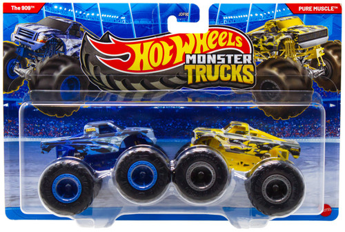 Hot Wheels Monster Trucks Demolition Doubles The 909 & Pure Muscle Diecast Car 2-Pack、ToyWiz、kayou