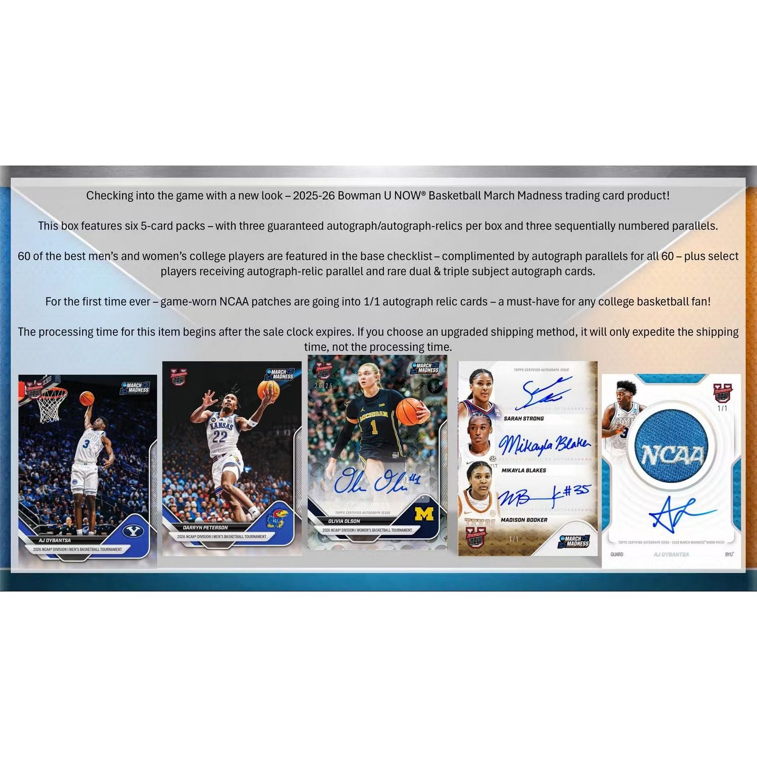 2025-26 Bowman University NOW March Madness Basketball Hobby Box、Bowman、kayou
