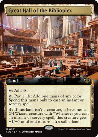 Great Hall of the Biblioplex (Extended Art) (SOS-361) - Secrets of Strixhaven、Wizards of the Coast、kayou