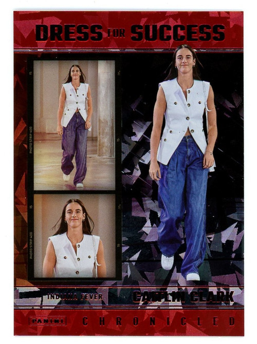 WNBA 2025 Panini Caitlin Clark Chronicled Red Cracked Ice Dress for Success Caitlin Clark #63、ToyWiz、kayou