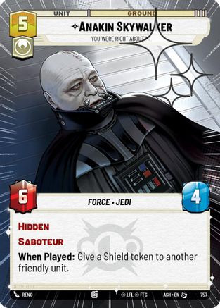 Anakin Skywalker - You Were Right About Me (Hyperspace Foil) (757) - Ashes of the Empire Foil、Fantasy Flight Games、kayou
