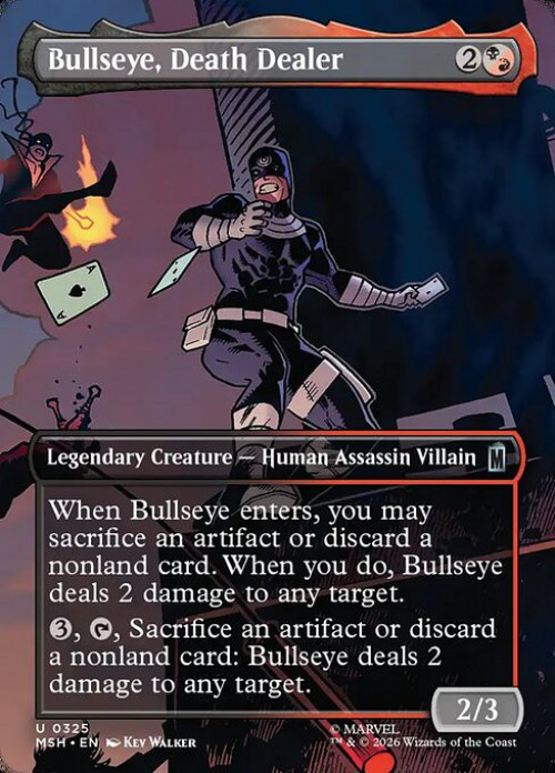 MtG Marvel Super Heroes Uncommon Bullseye, Death Dealer #325 Borderless Scene、ToyWiz、kayou