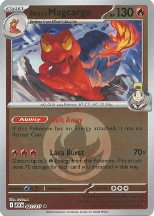 Ethan's Magcargo - 024/217 (Energy Symbol Pattern) 24 - ME Ascended Heroes Reverse Holofoil、The Pokémon Company、kayou