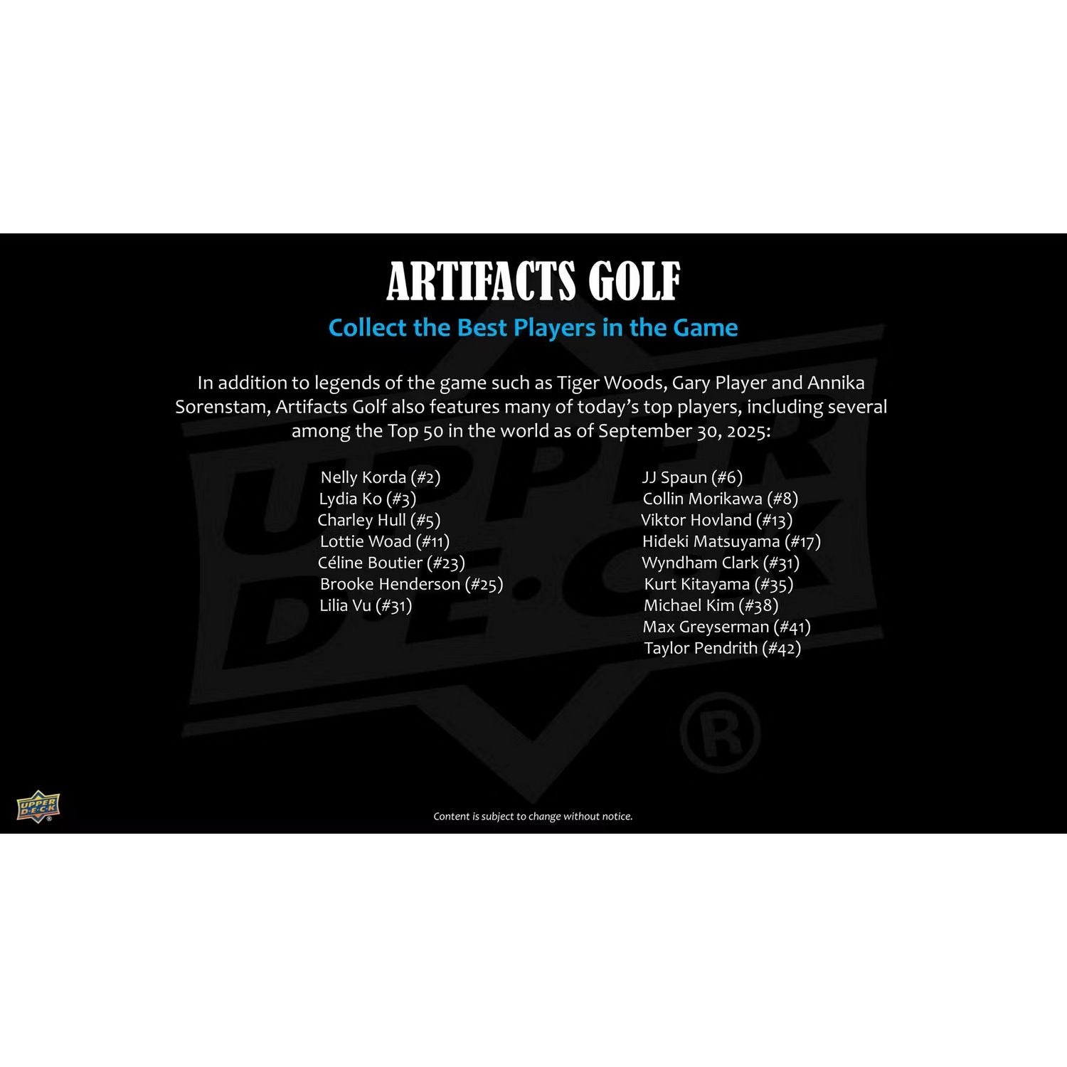 2026 Upper Deck Artifacts Golf Hobby Box *Contact Us To Order*、Upper Deck、kayou